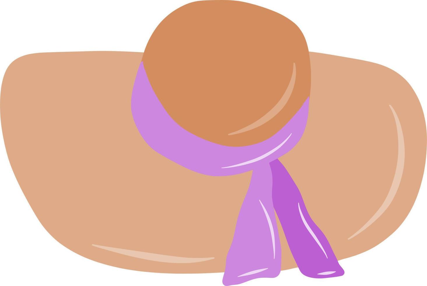 The brown beach hat vector