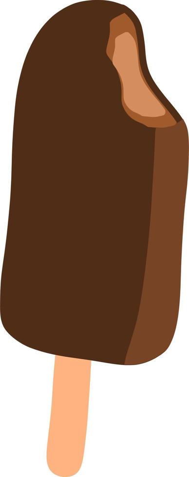 Delicious chocolate ice cream stick vector