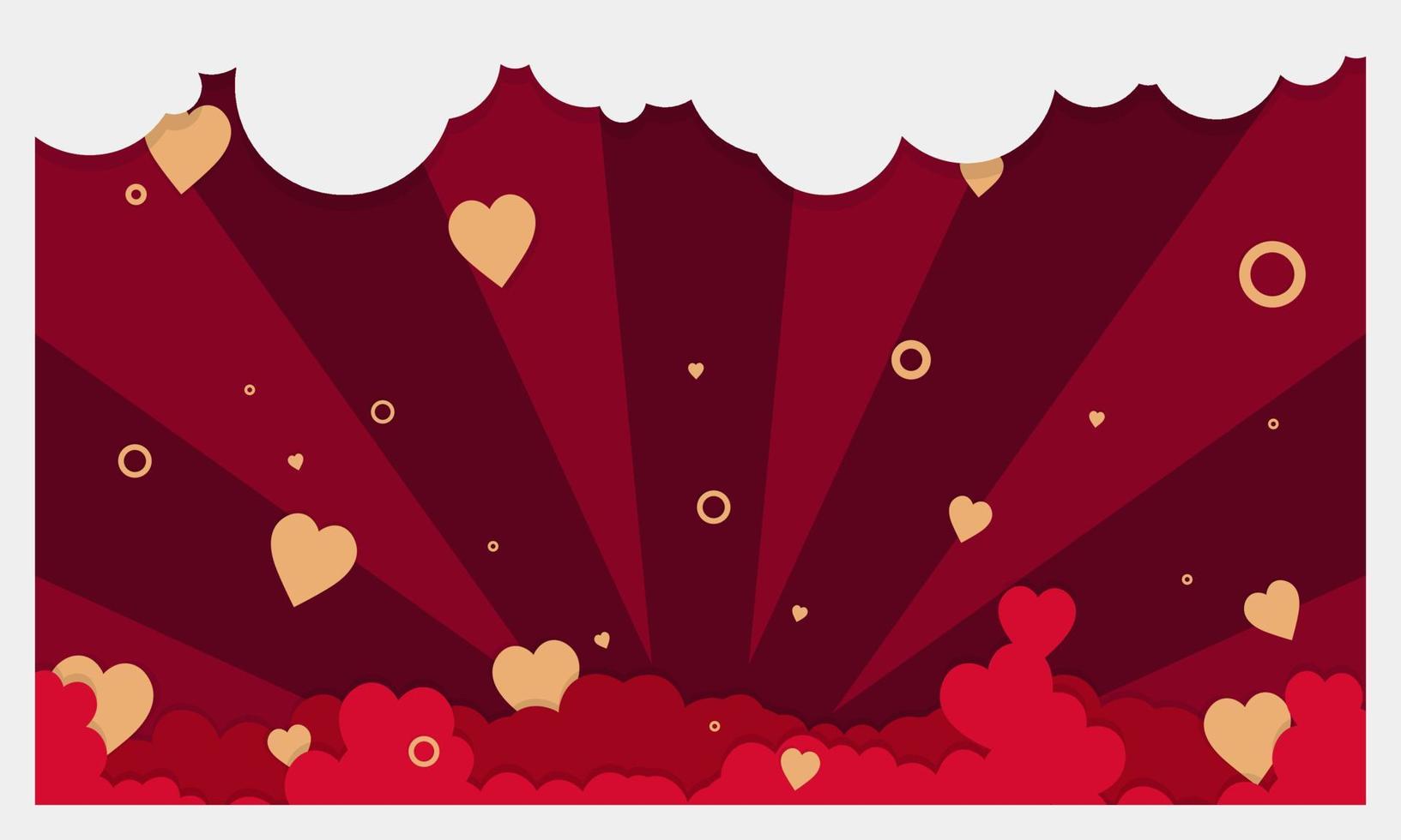 fondo de los días de san valentín con forma de corazón y nube en estilo papercut ilustraciones vectoriales eps10 vector