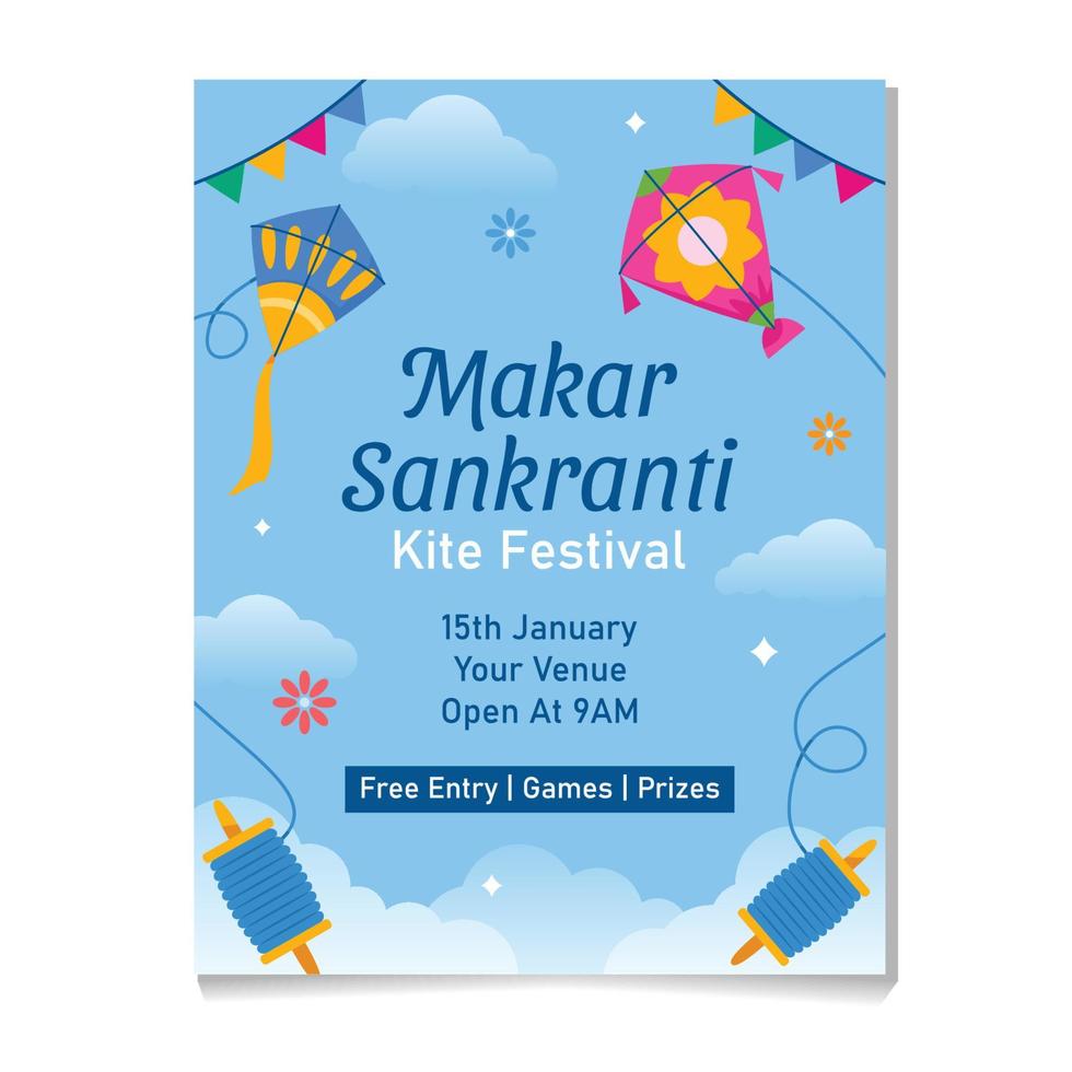 Makar Sankranti Kite Festival 16840819 Vector Art at Vecteezy