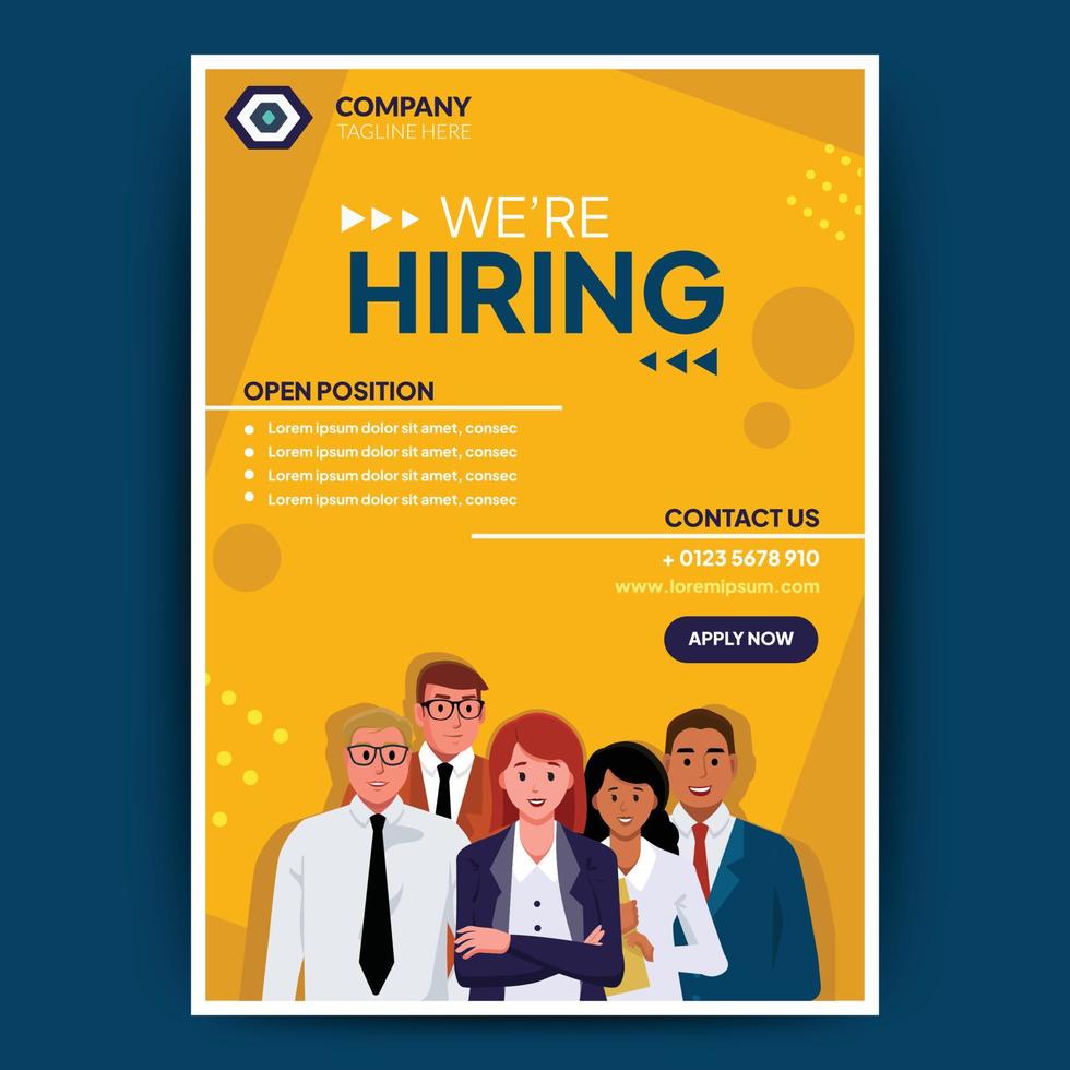 We Are Hiring Recruitment Poster vector