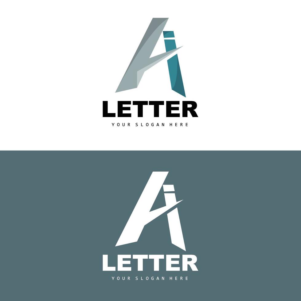 A Letter Logo, Letter Logotype Vector, Product Brand Design, Company Initials, Construction, Education vector