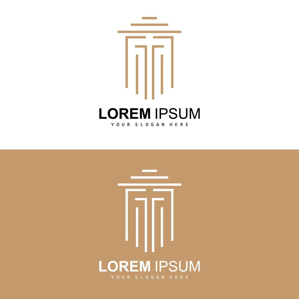 Pillar Logo, Law Design, Building Construction Pillar Vector, Product Brand Illustration Icon vector