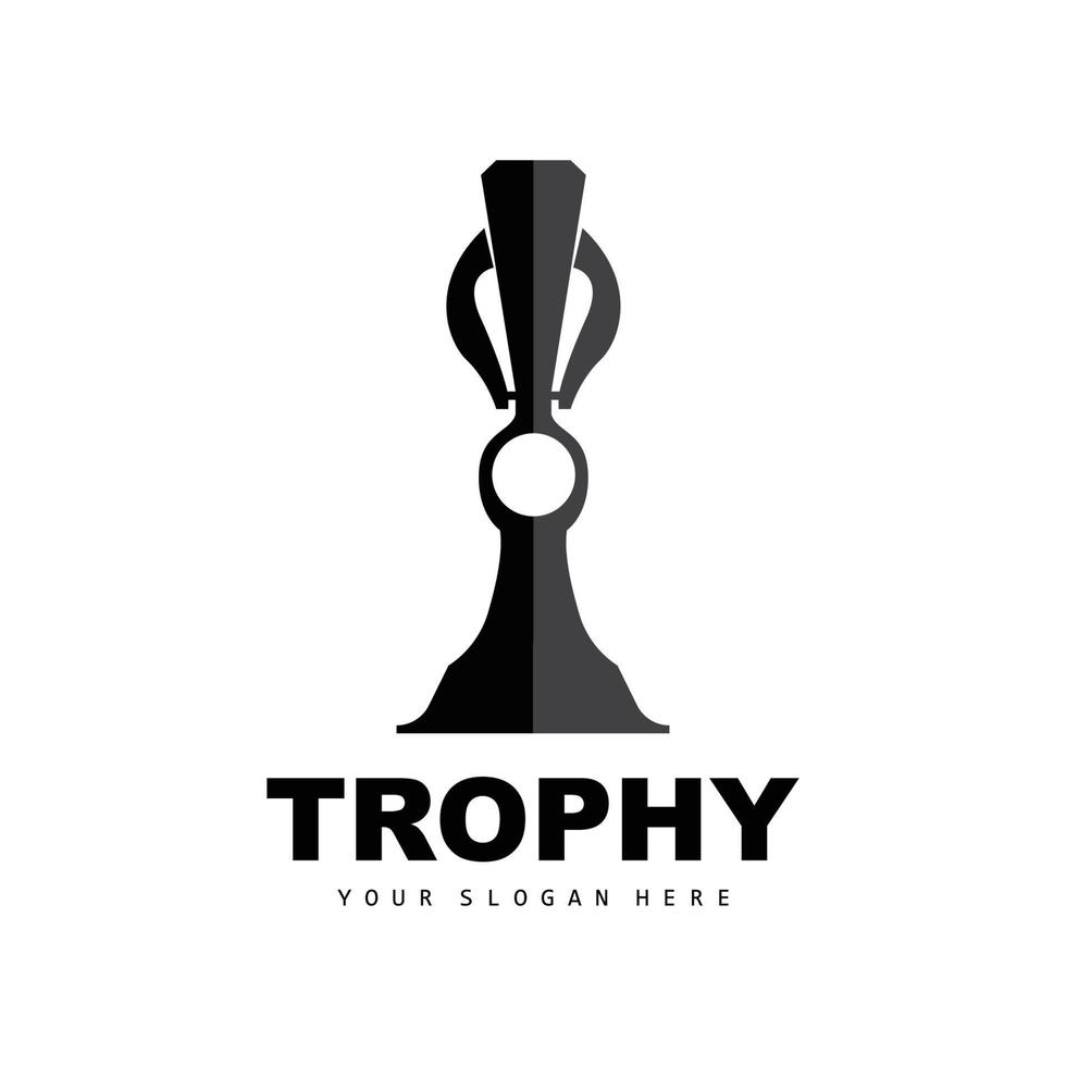 Championship Trophy Logo, Champion Award Winner Trophy Design, Vector Icon Template