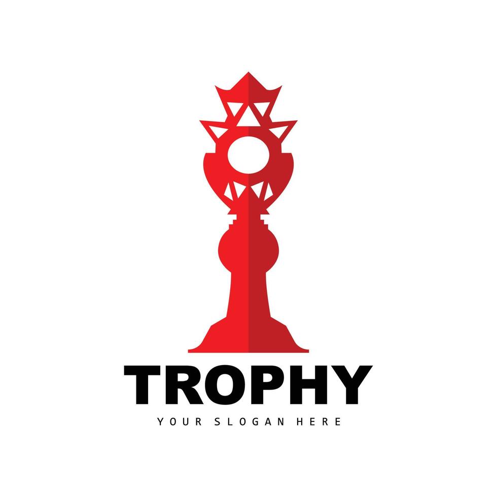 Championship Trophy Logo, Champion Award Winner Trophy Design, Vector Icon Template
