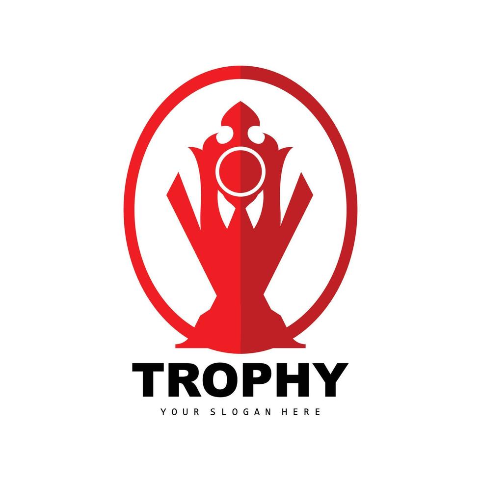 Championship Trophy Logo, Champion Award Winner Trophy Design, Vector Icon Template