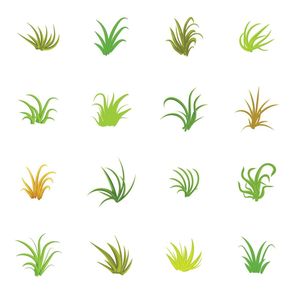 Pack of Lawn Grass Flat Vector Designs