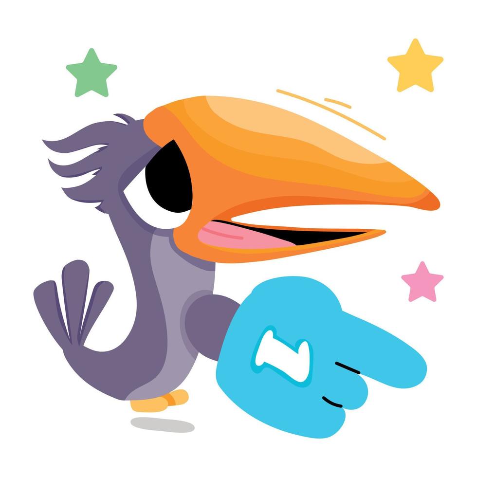 Trendy Bird Playing vector