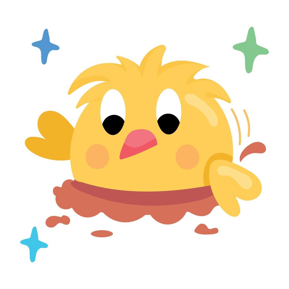 Trendy Baby Chicken vector