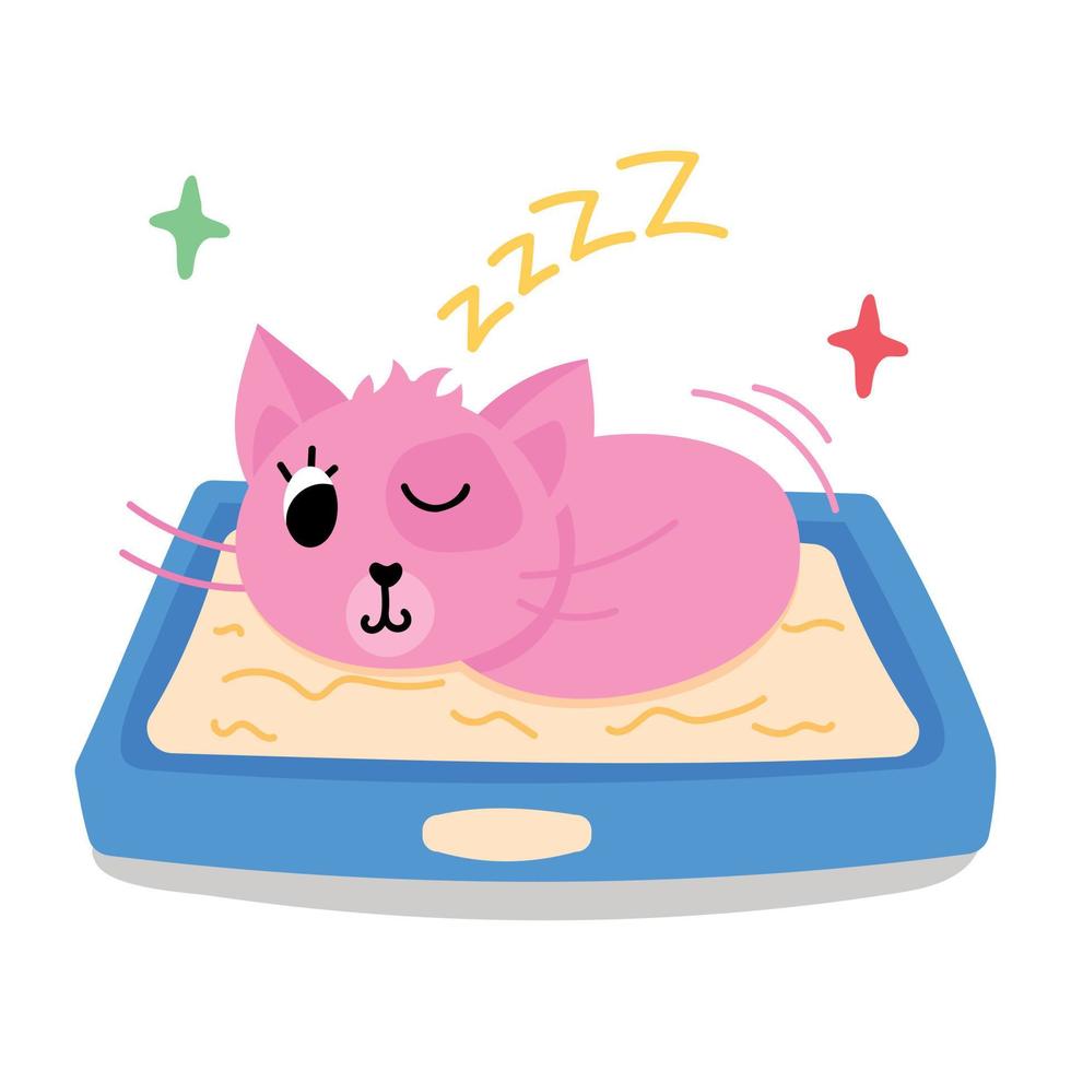Trendy Lazy Kitten vector