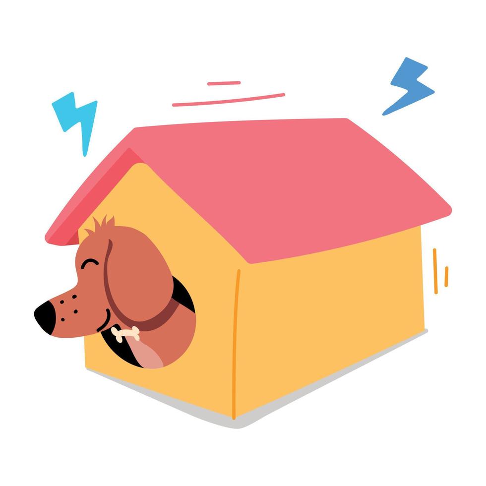 Trendy Dog Home vector