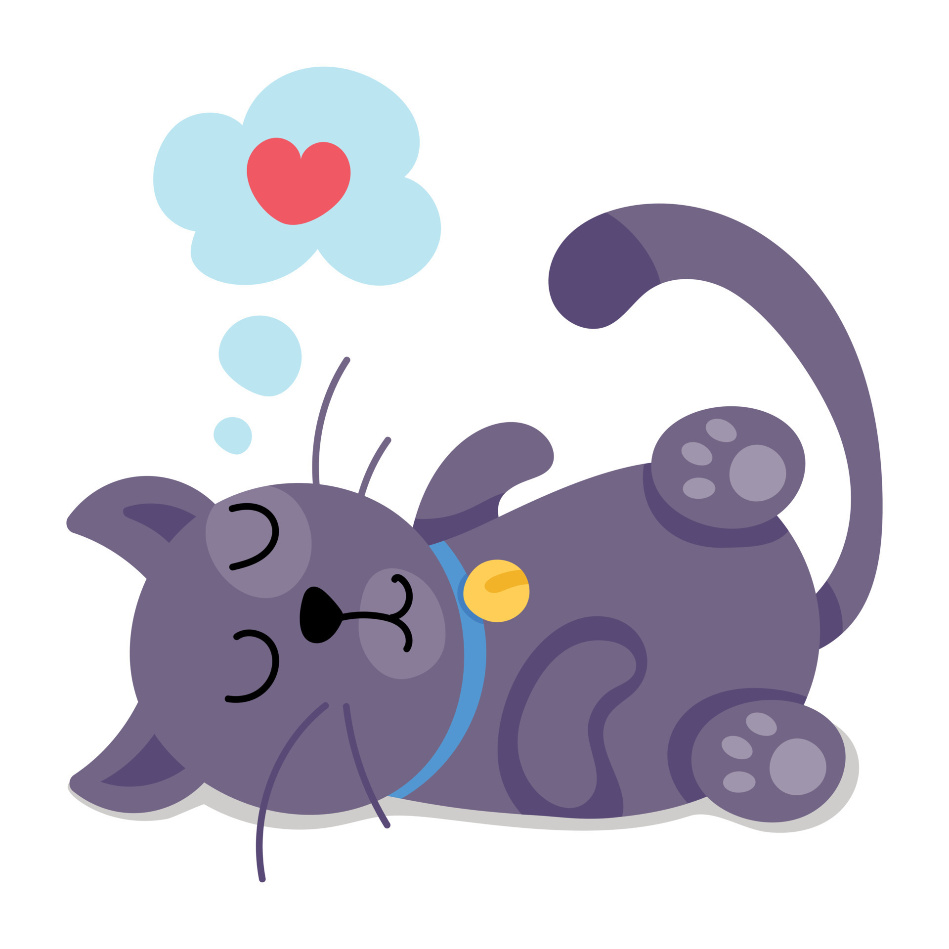 Trendy Sleepy Cat 16841248 Vector Art at Vecteezy