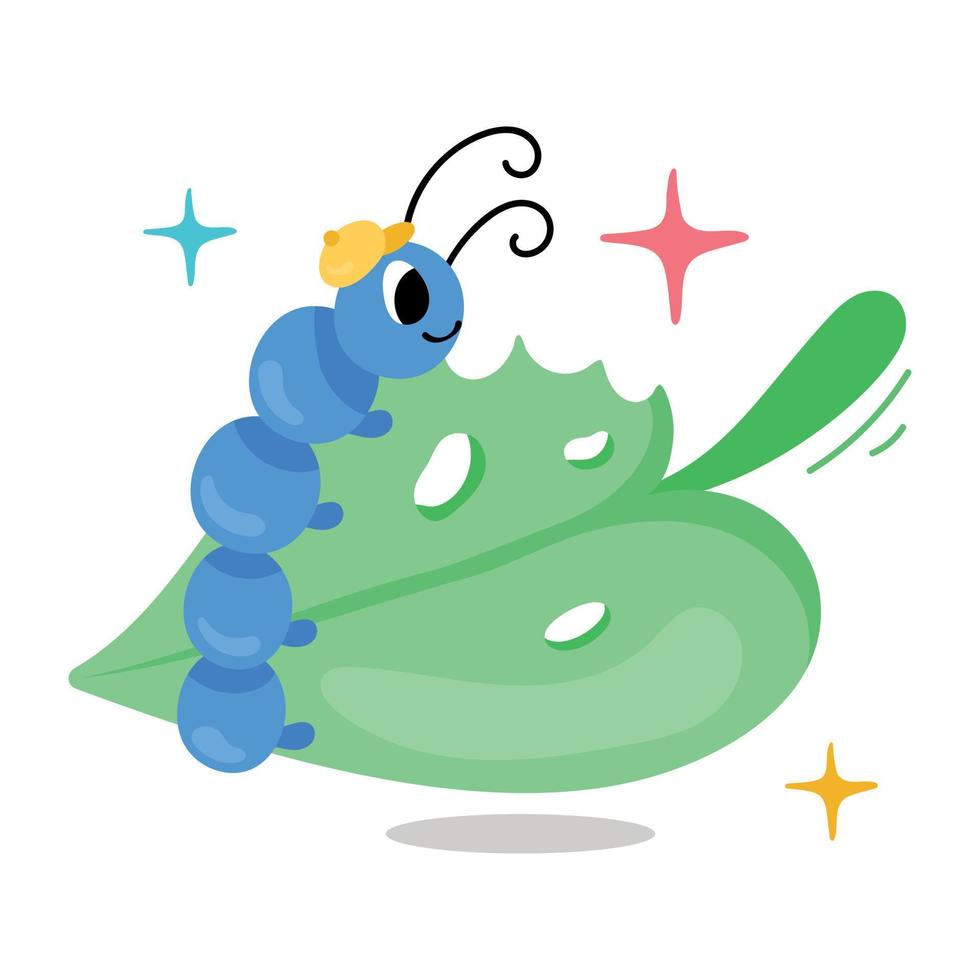 Trendy Leaf Worm vector