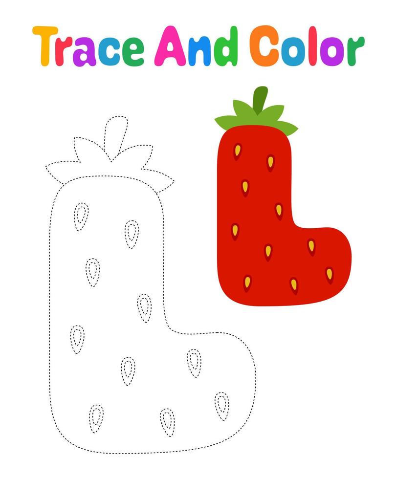 Alphabet L tracing worksheet for kids vector