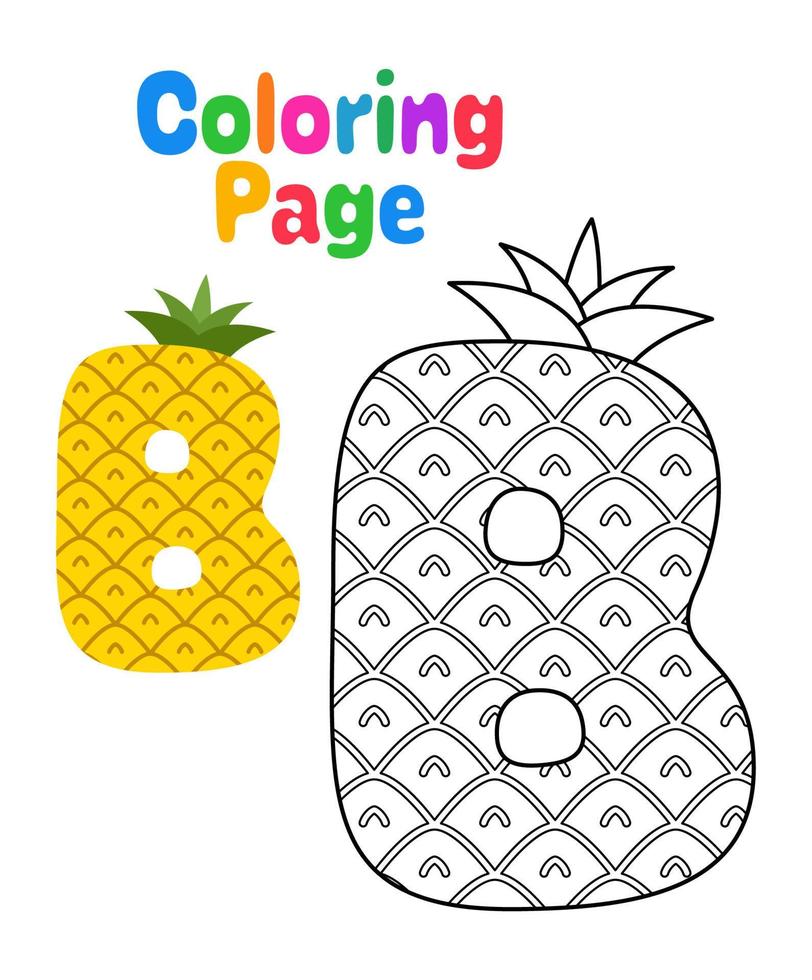 Coloring page with Alphabet B for kids vector