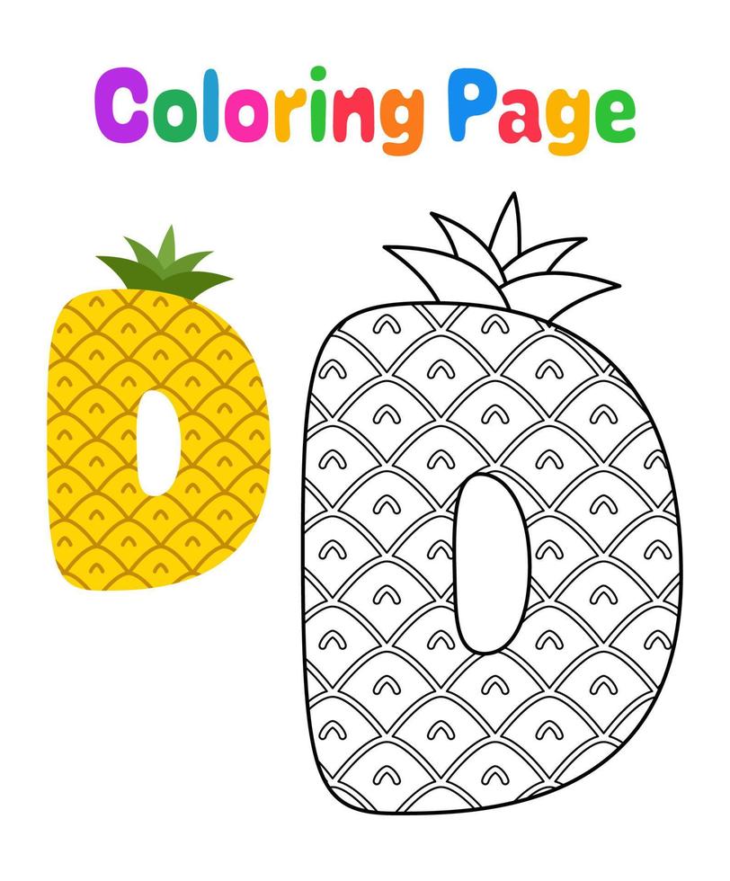 Coloring page with Alphabet D for kids vector