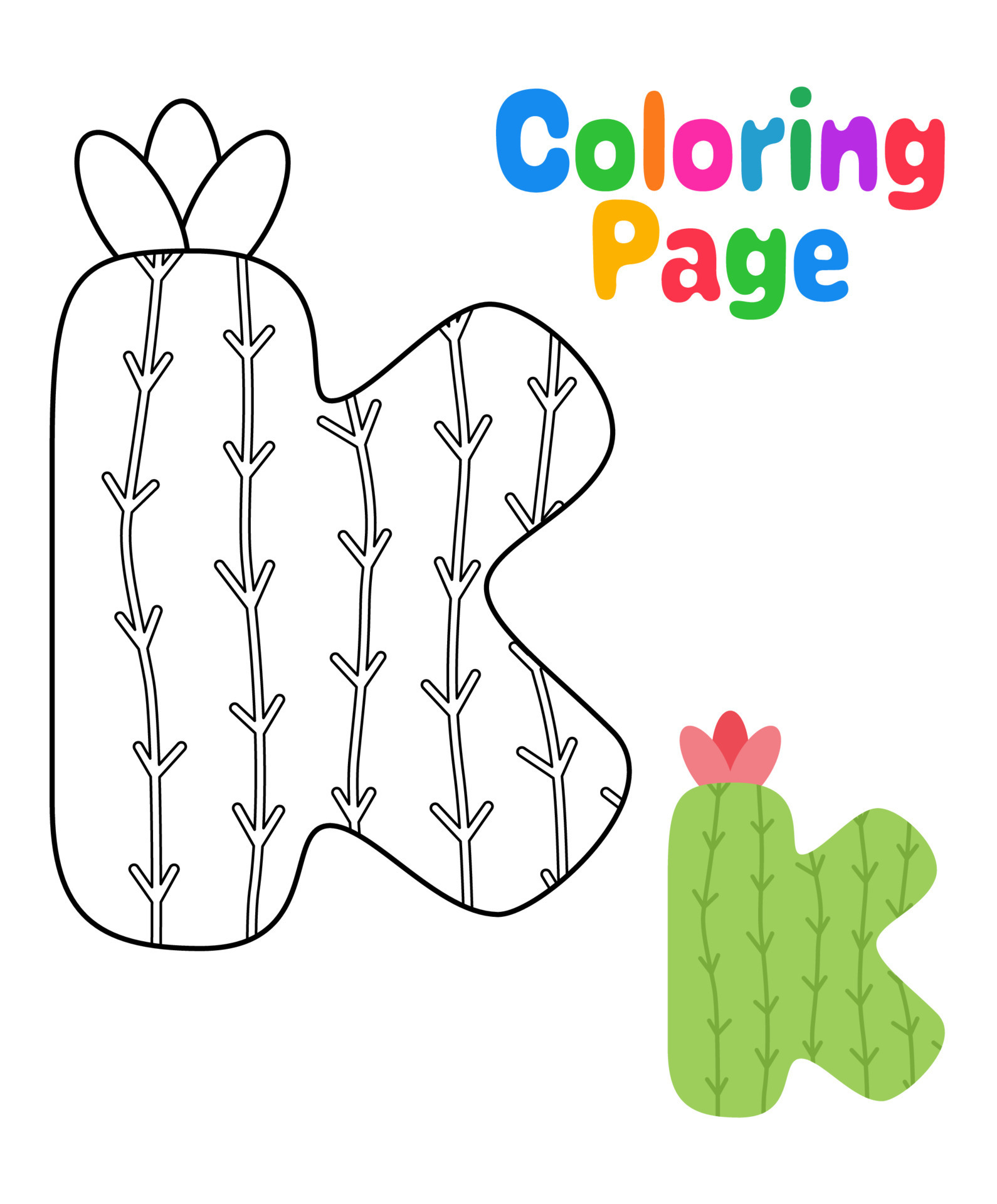 Coloring page with Alphabet K for kids 16841501 Vector Art at Vecteezy