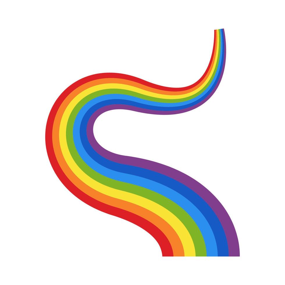 Rainbow in flat style isolated vector