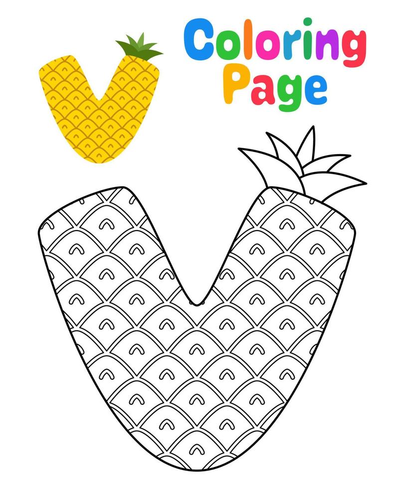 Coloring page with Alphabet V for kids 16841514 Vector Art at Vecteezy