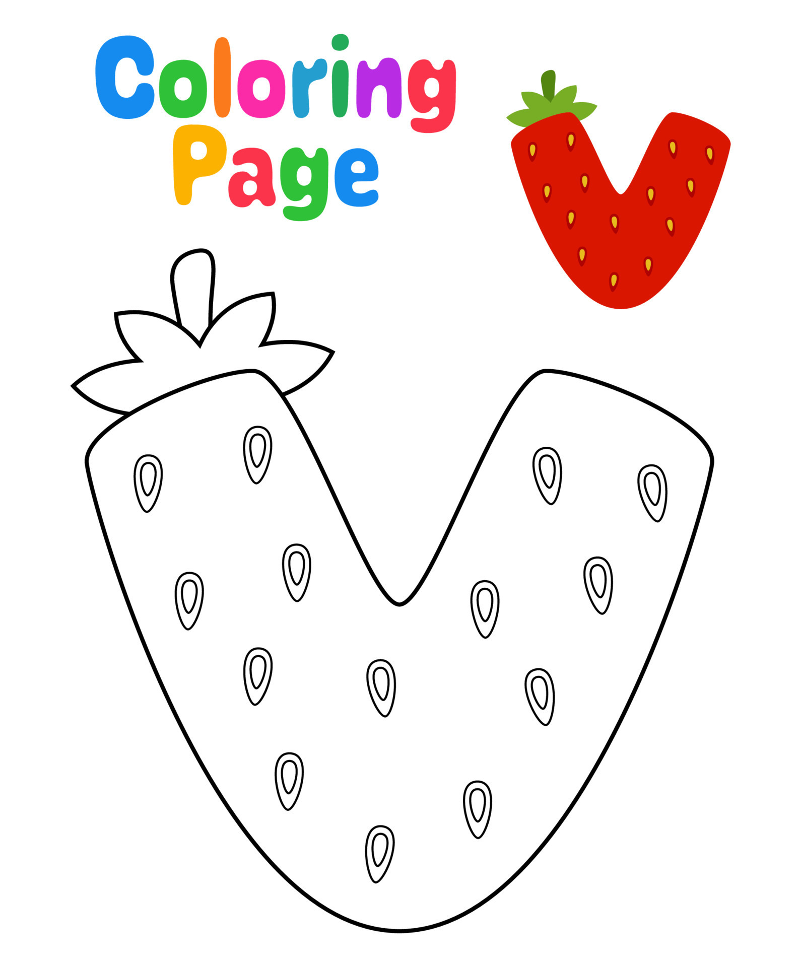 Coloring page with Alphabet V for kids 16841533 Vector Art at Vecteezy