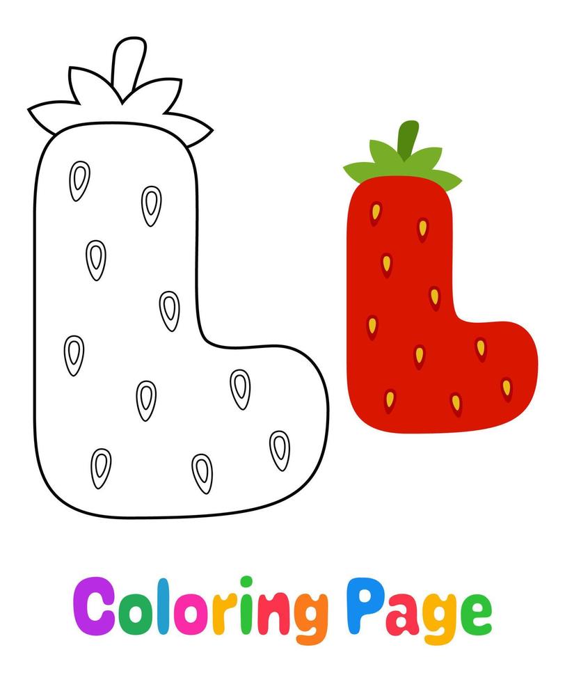 Coloring page with Alphabet L for kids vector