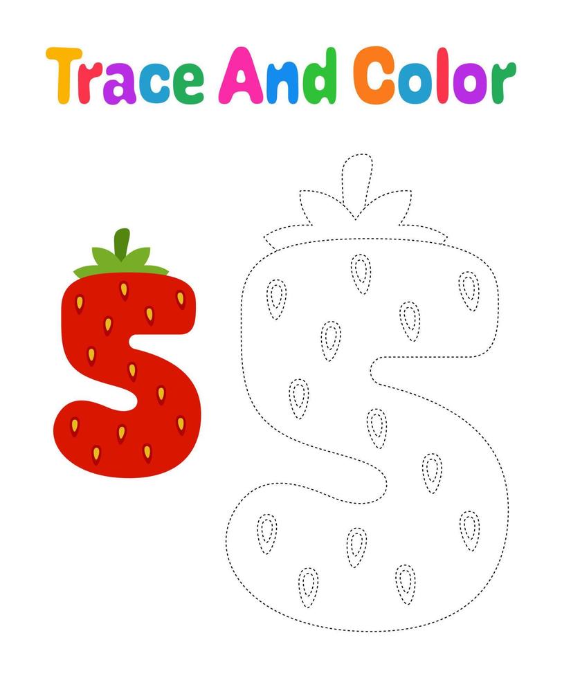 Number 5 tracing worksheet for kids vector
