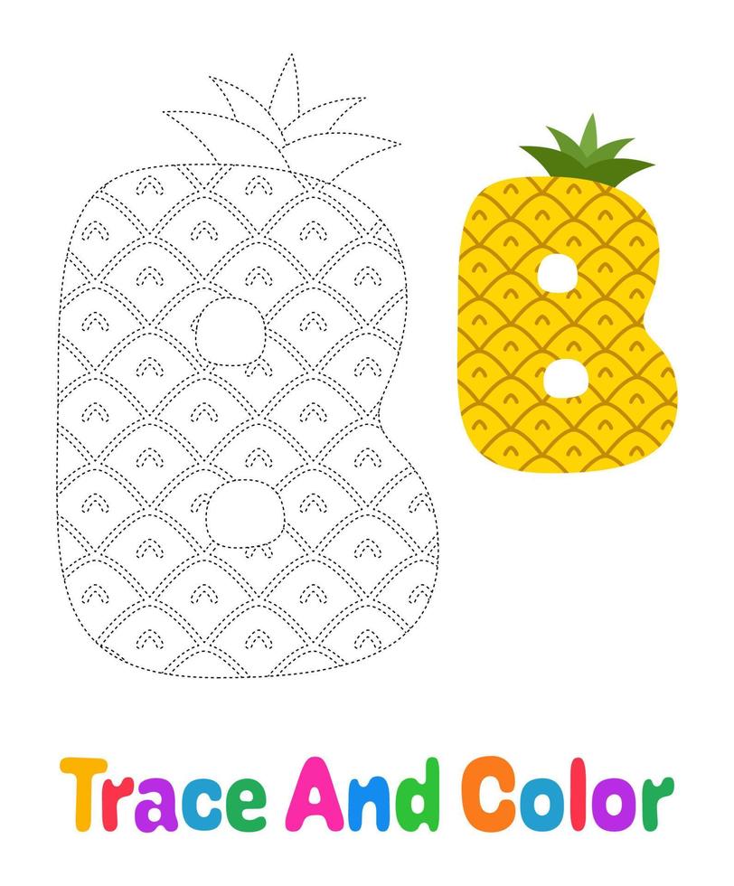 Alphabet B tracing worksheet for kids vector