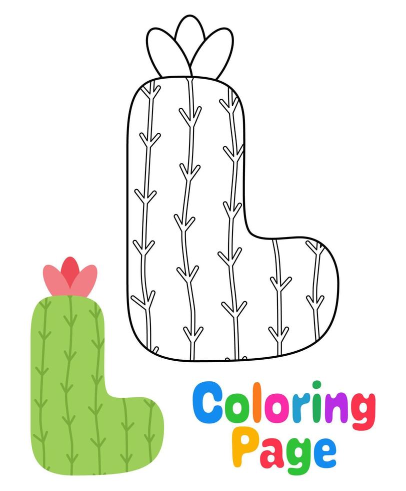 Coloring page with Alphabet L for kids vector