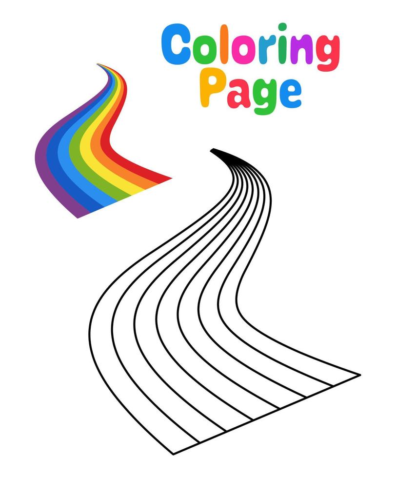 Coloring page with Rainbow for kids vector