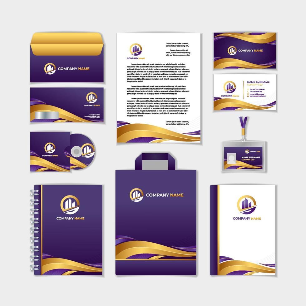 Luxury Business Kit Set Template vector