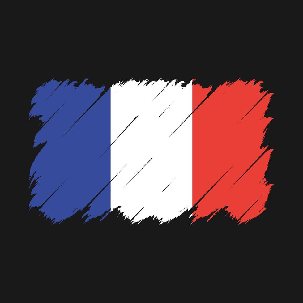 France Flag Brush Vector