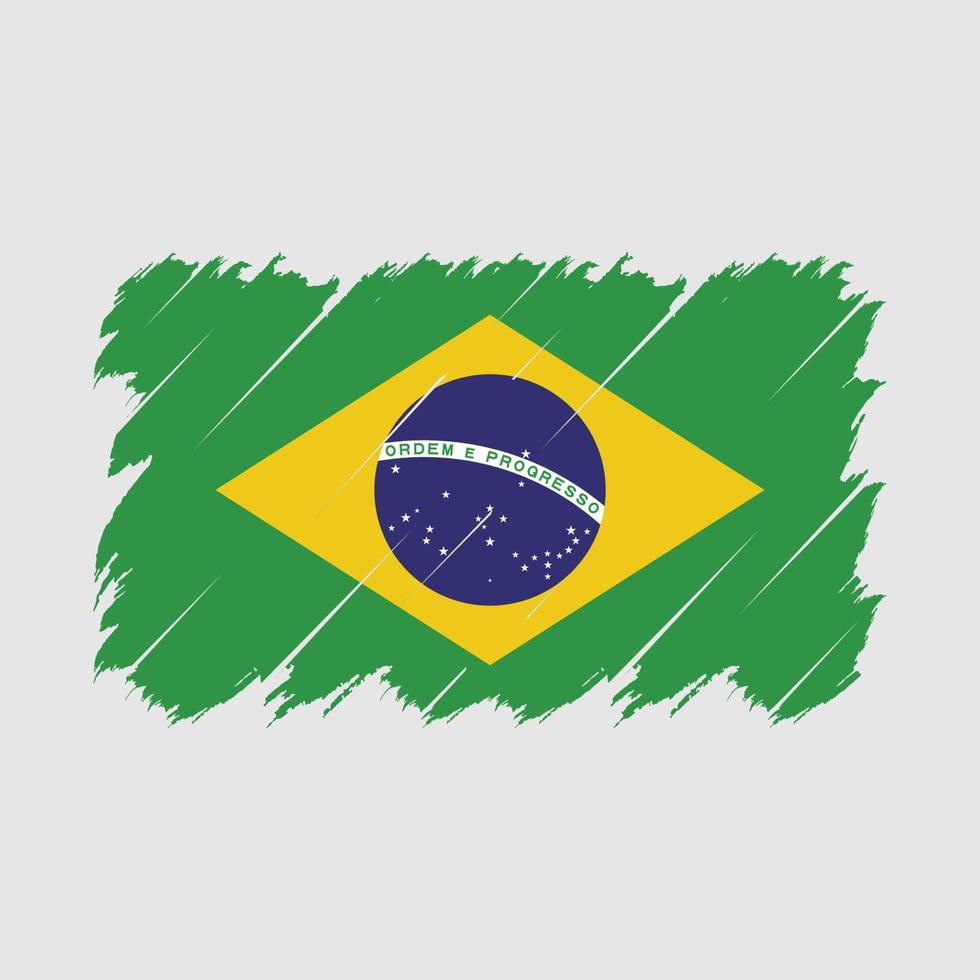 vector de pincel de bandera de brasil