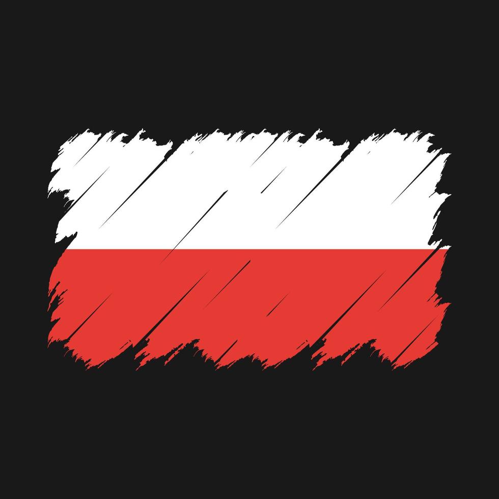 Poland Flag Brush Vector