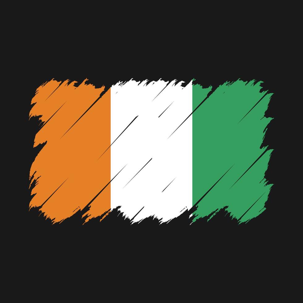 Ivory Coast Flag Brush Vector