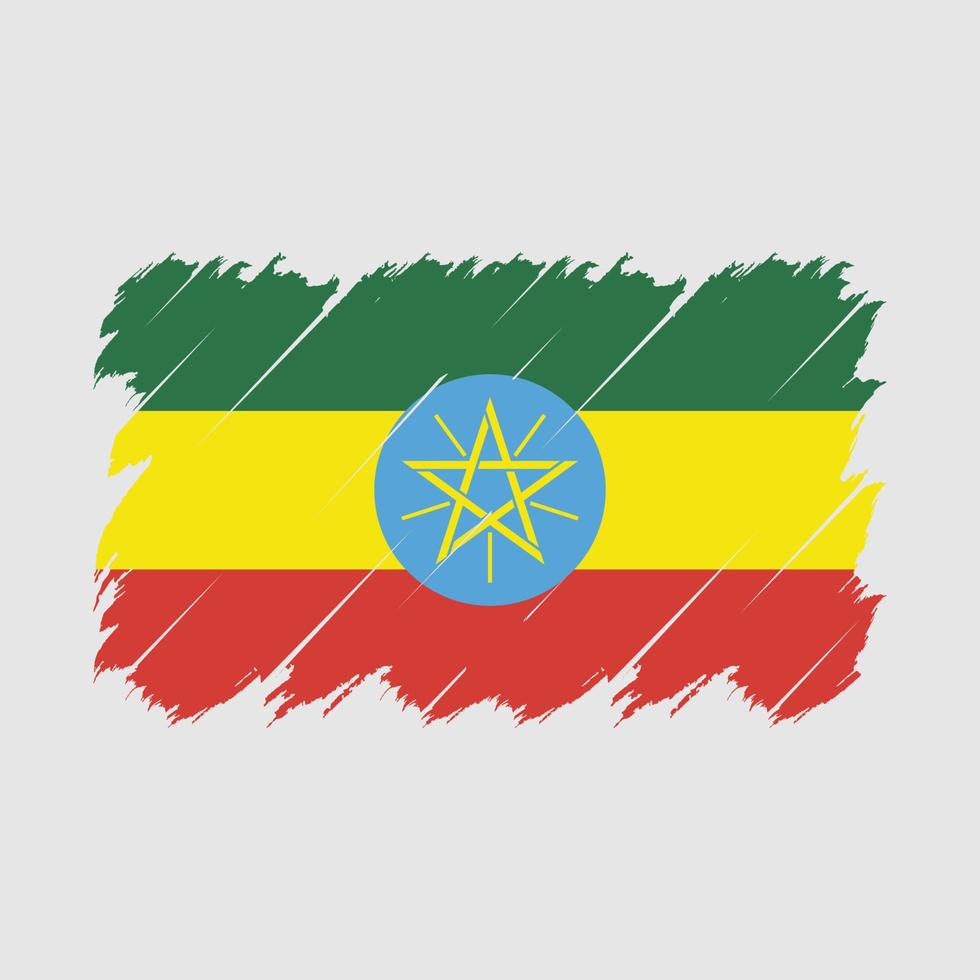 Ethiopia Flag Brush Vector