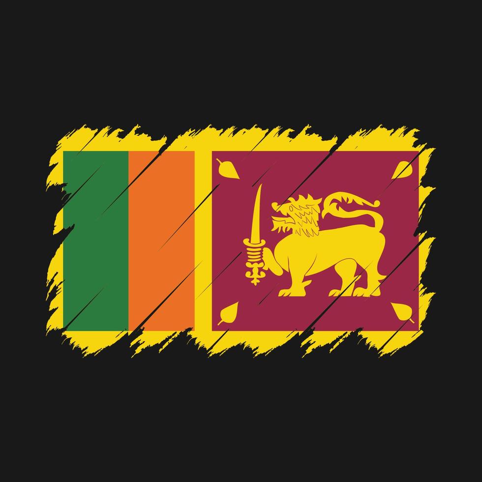 Sri Lanka Flag Brush Vector