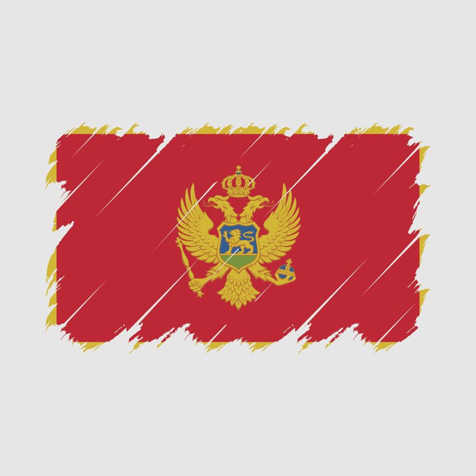 Montenegro Flag Brush Vector