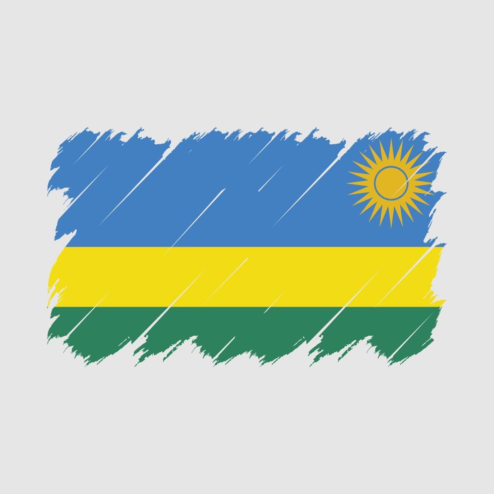Rwanda Flag Brush Vector