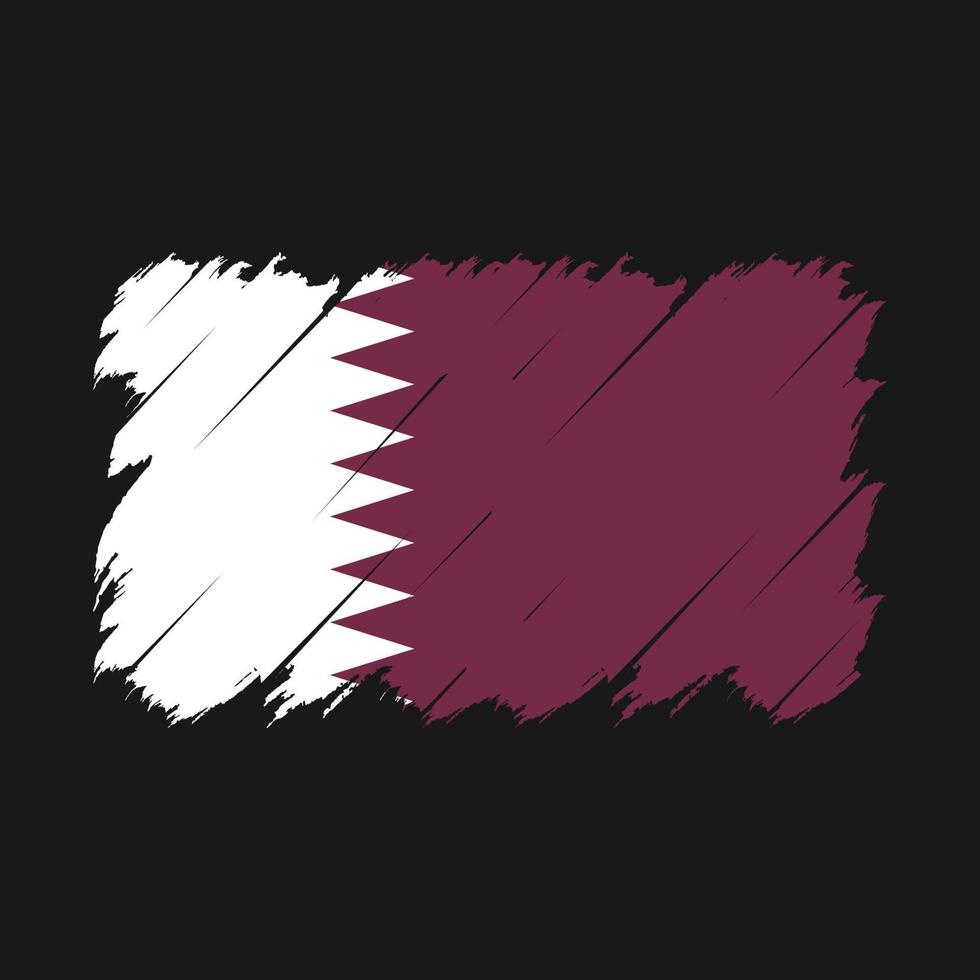 Qatar Flag Brush Vector