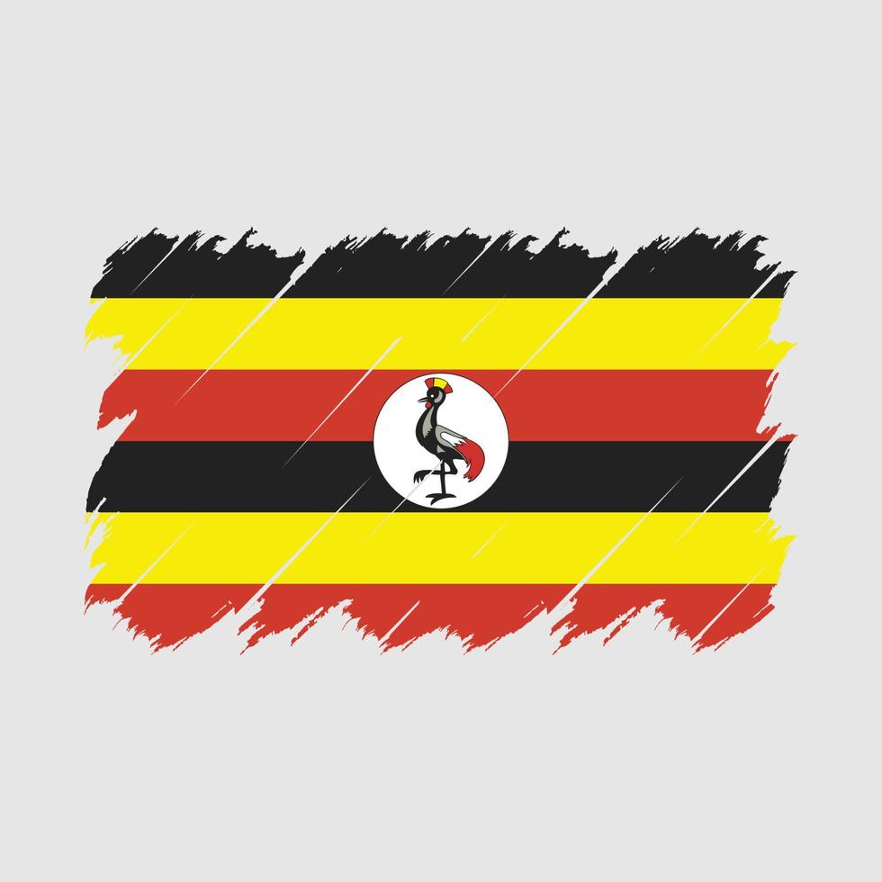 vector de pincel de bandera de uganda