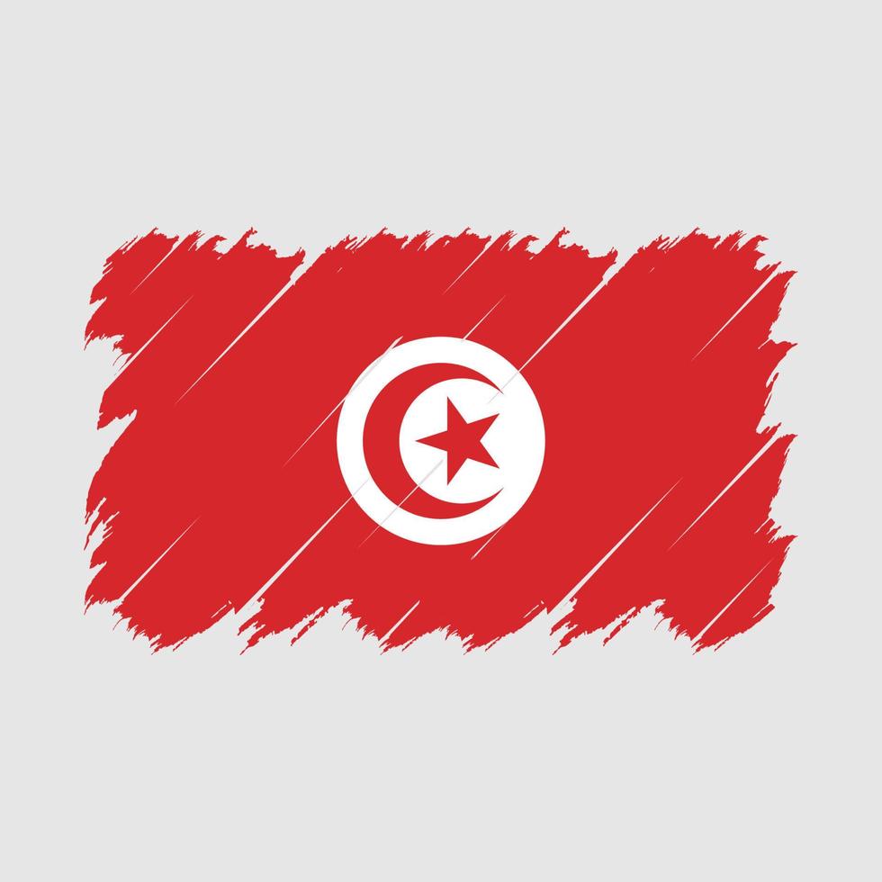 Tunisia Flag Brush Vector