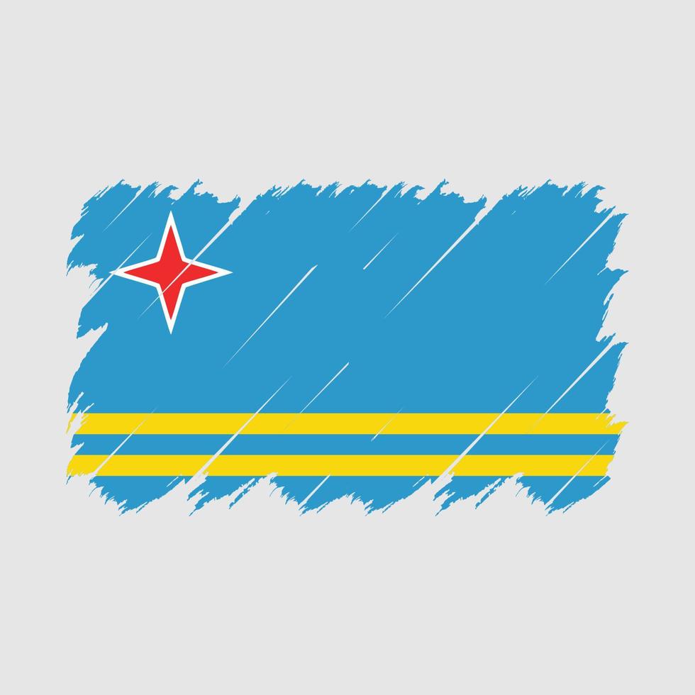 vector de pincel de bandera de aruba