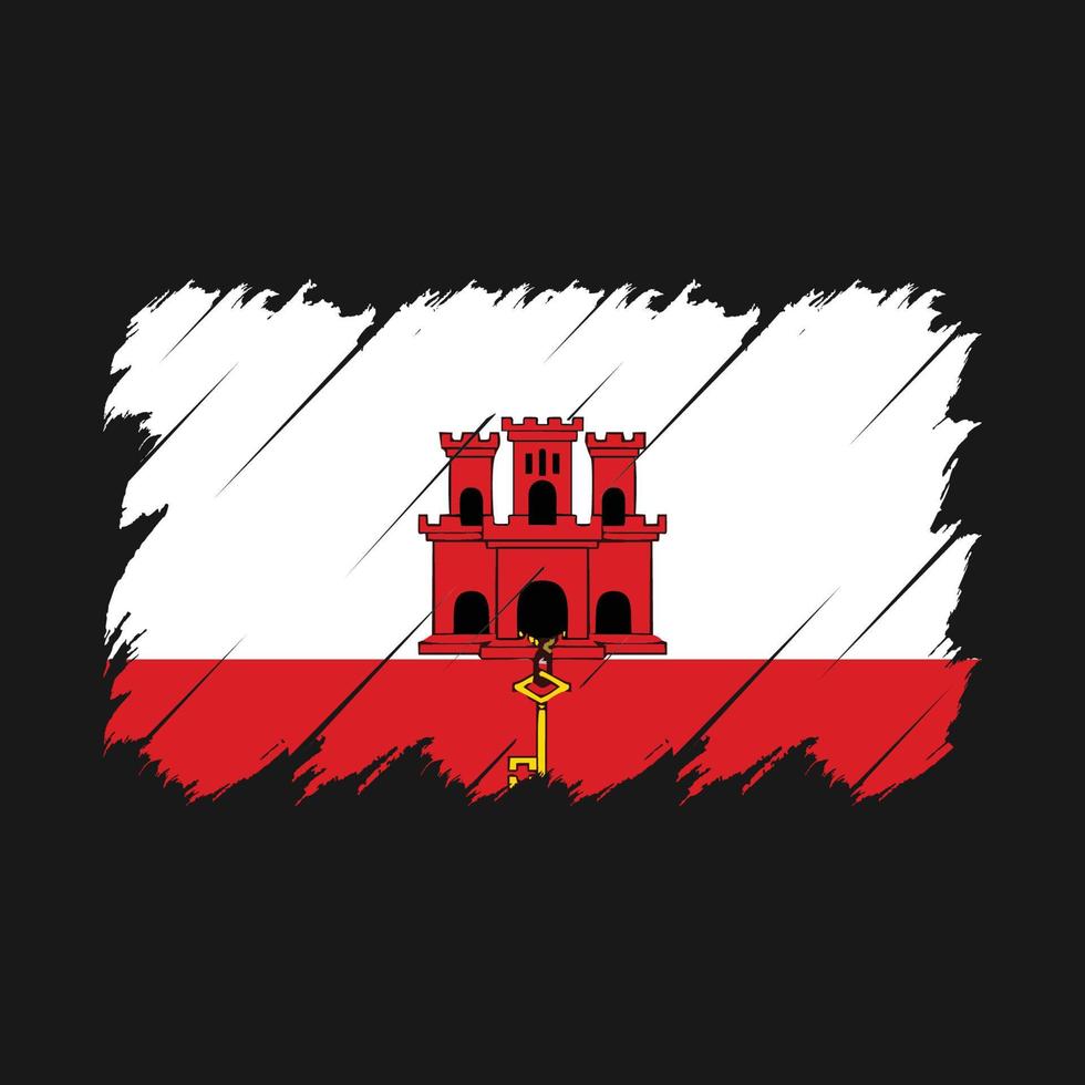 Gibraltar Flag Brush Vector