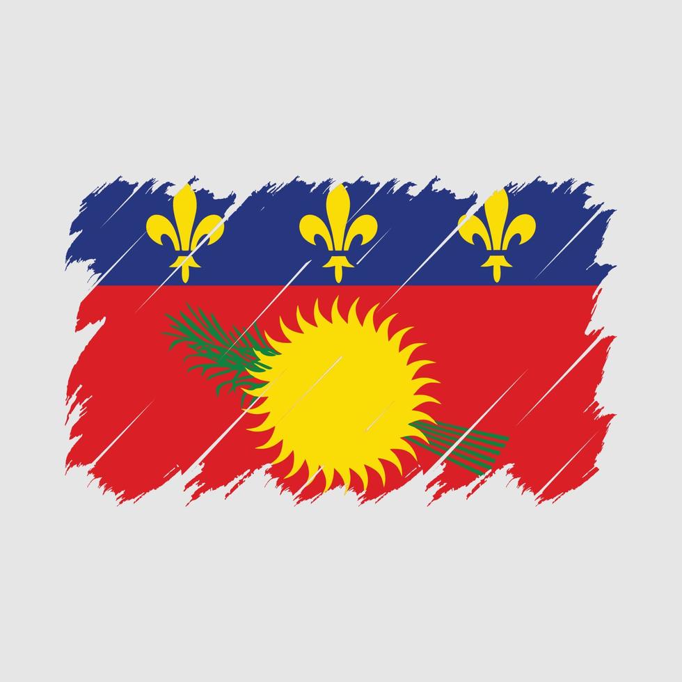 Guadeloupe Flag Brush Vector