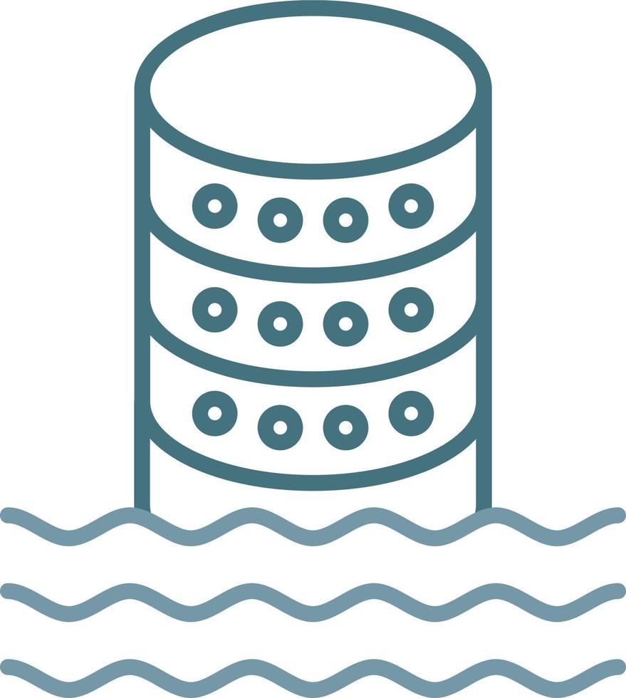 Data Lake Line Two Color Icon vector