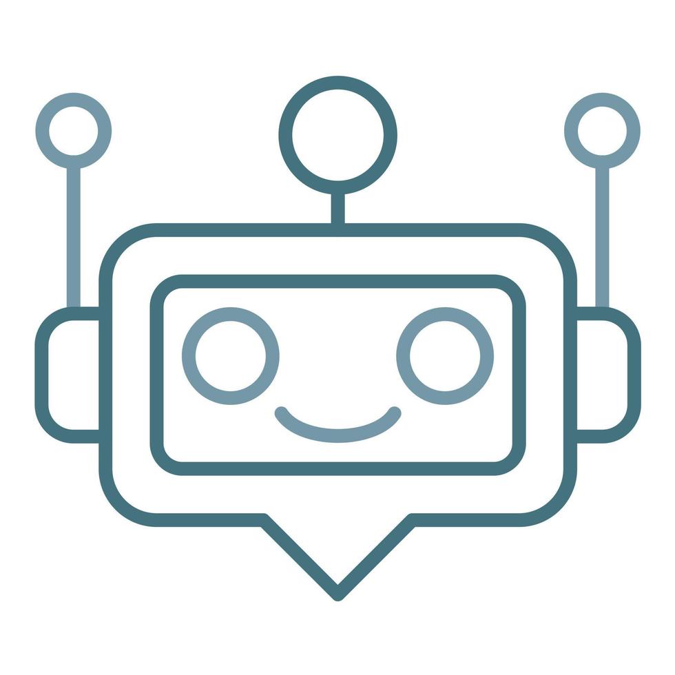 icono de dos colores de la línea bot vector