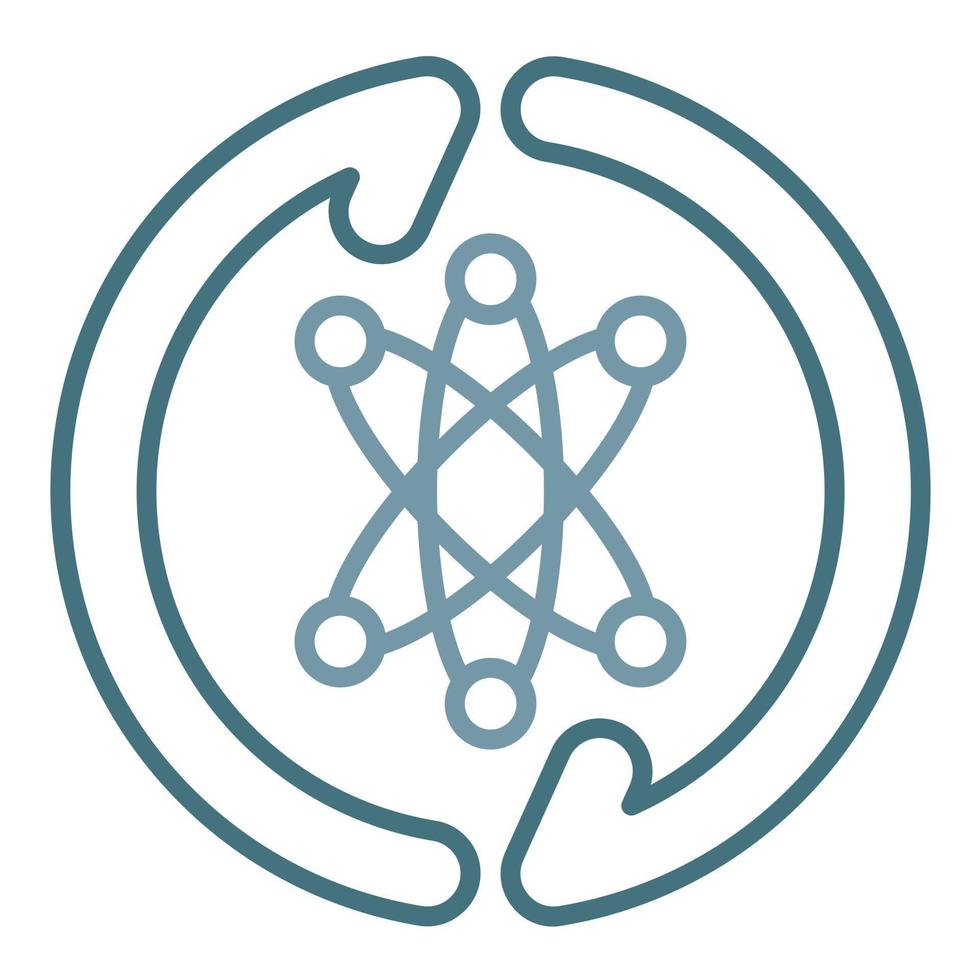 Continuous Updating Line Two Color Icon vector