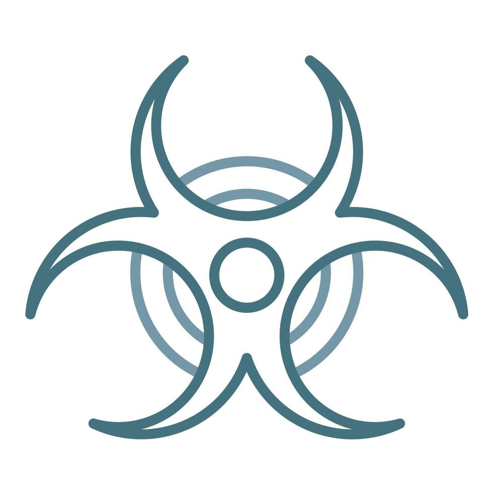 Bio Hazard Line Two Color Icon vector