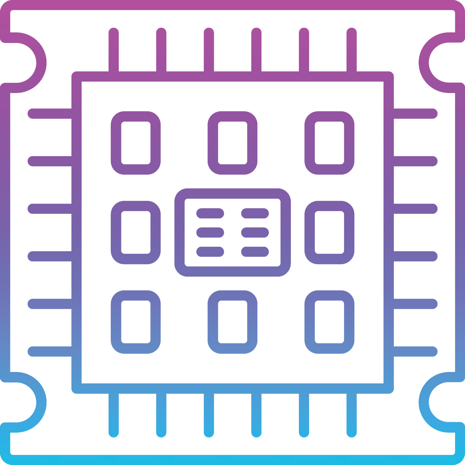 icono de gradiente de línea de microprocesador 16842383 Vector en Vecteezy