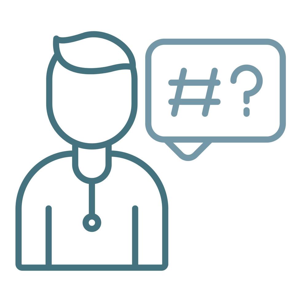 Speech Impaired Line Two Color Icon vector
